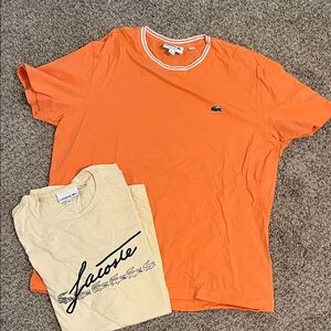 Lacoste Orange and Beige T-Shirt Duo
